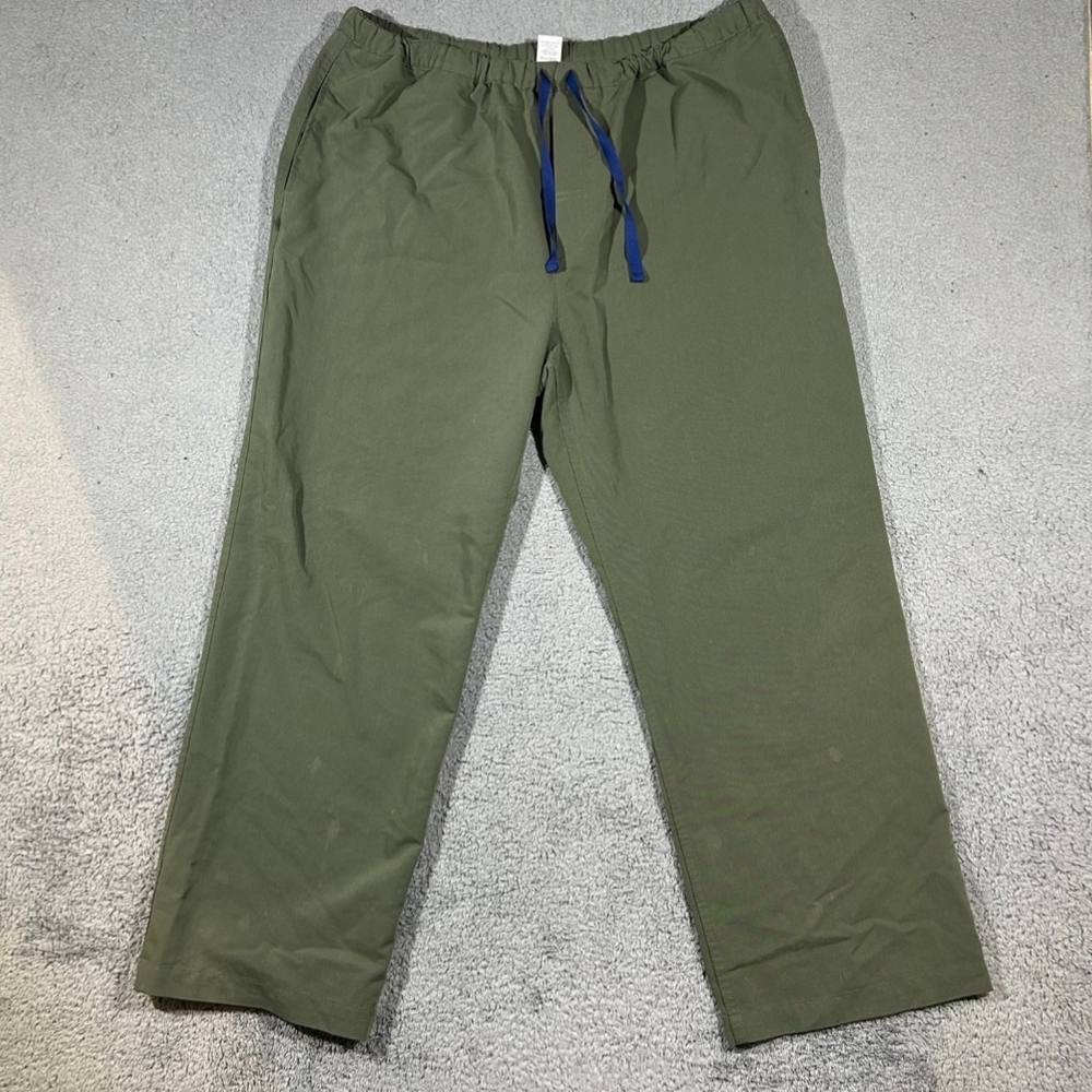 Figs Women Olive Green Scrub Pants with Blue Drawstring Xxl